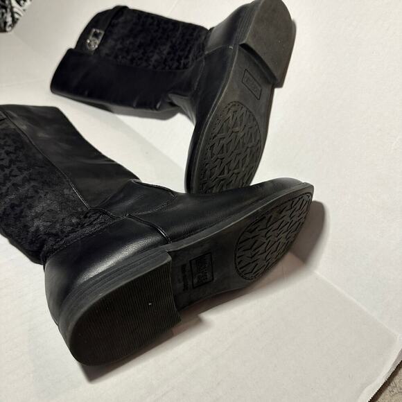 Michael Kors Logo Size 5 Black Zeppelin Riding Boot Fall Winter Closet Staple - Picture 5 of 11